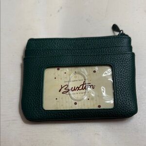 Buxton Dark Green Leather Card Wallet